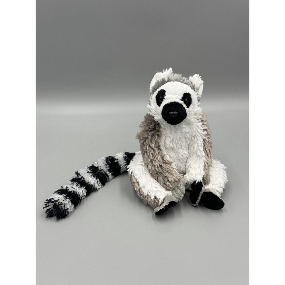 Wild Republic Gray Black White Ring Tailed Lemur Plush Small 8" Stuffed Animal